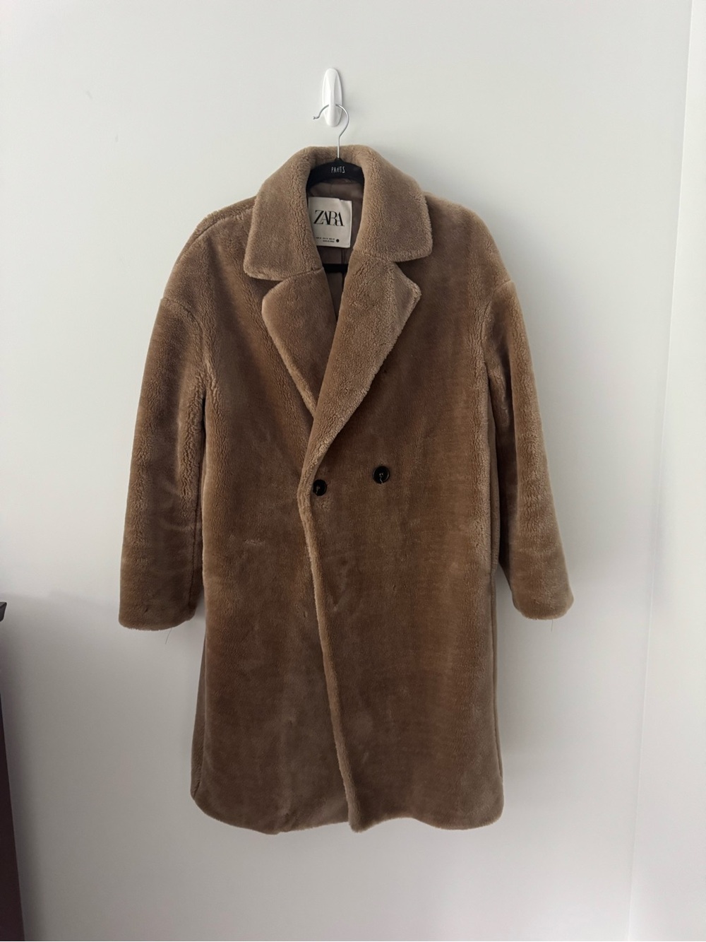 Zara Camel Faux Fur Teddy Coat